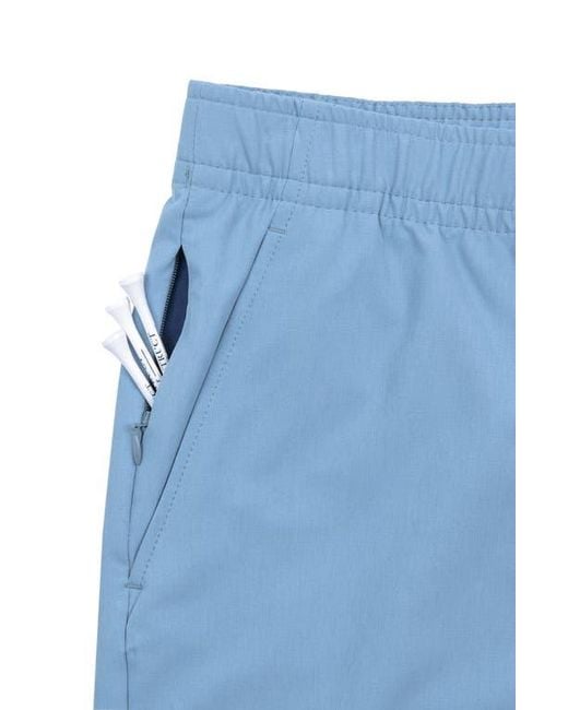 Con.struct Blue Regular Fit Solid Recycled Performance Drawstring Golf Shorts for men