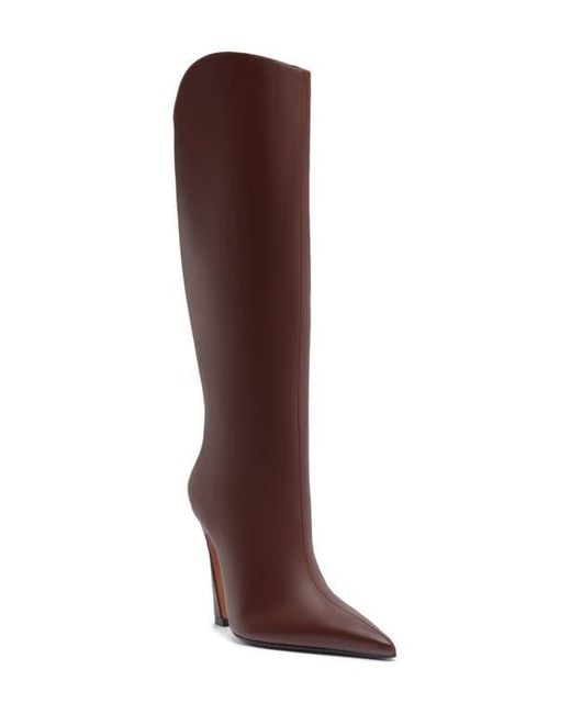 SCHUTZ SHOES Women's Brown Maryann Up Curve Pointed Toe Tall Boot