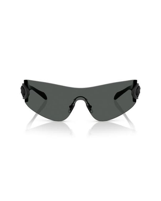 Versace Black Eclipse 142Mm Rimless Wrap Shield Sunglasses for men