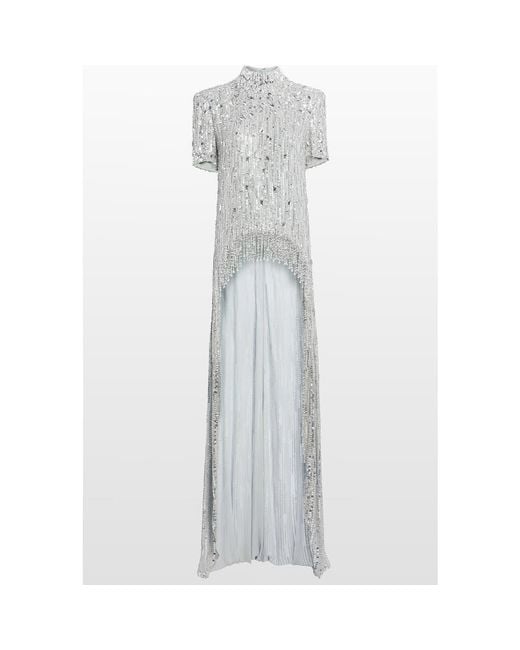 Jenny Packham White Zea Sequin-Embellished Top