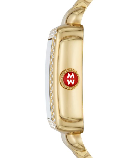 Michele Metallic Deco Mid Diamond Dial Bracelet Watch