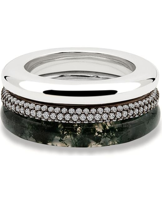 BY PARIAH White Aurea Diamond Stack Ring