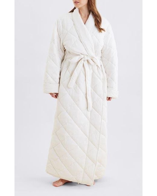 Papinelle White Quilted Cotton Maxi Robe