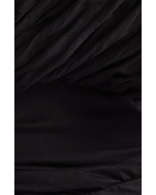 Rick Owens Black Lido Draped One-shoulder Cotton Jersey Gown