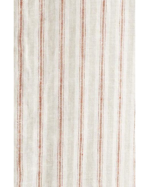 NN07 Natural Enzo 5728 Stripe Linen Button-Up Shirt for men
