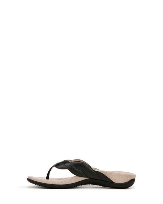 Vionic Black Bella Braid Flip Flop