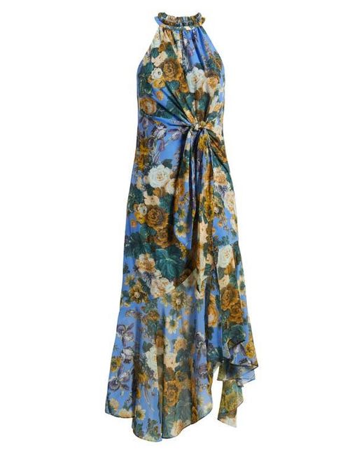 Kobi Halperin Blue Emery Tie Waist High-Low Dress