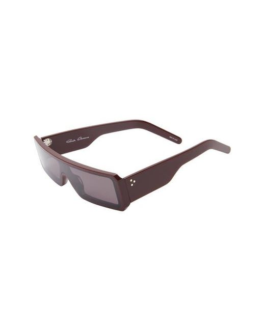 Rick Owens Brown Geth Rectangular Shield Sunglasses