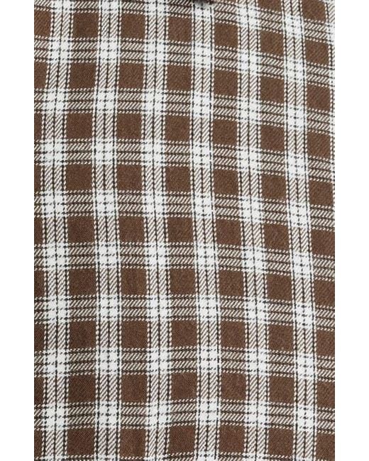 Obey Brown Bigwig Andy Shadow Check Cotton Button-Up Shirt for men