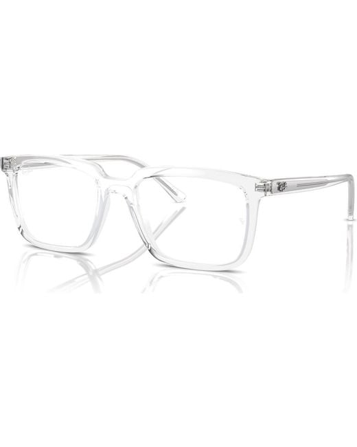Ray-Ban White 52Mm Rectangle Optical Glasses