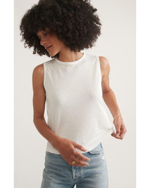 Marine Layer White Hemp & Cotton Blend Tank