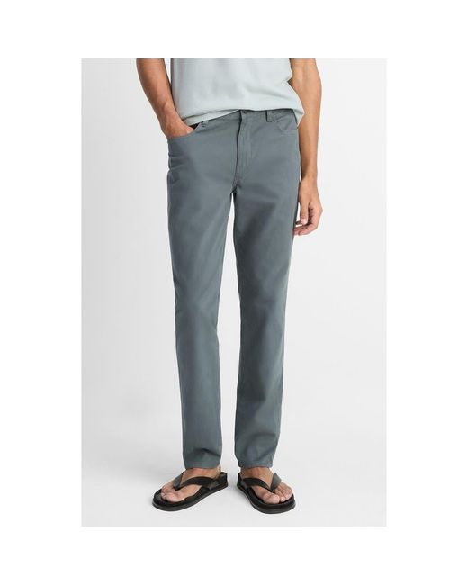 Vince Blue Dylan Slim Fit Peached Stretch Cotton Pants for men