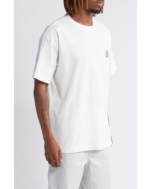 Carhartt White Nelson Oversize Logo Patch T-shirt for men