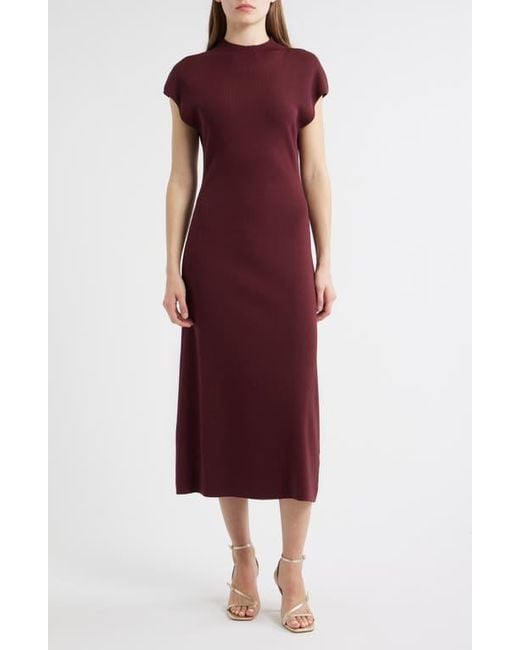 knee length dresses for ladies Short Sleeve Rib Flare Sweater Dress – Elie Tahari main image 1