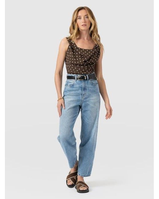 Saint + Sofia Blue Raye Cowl Cami