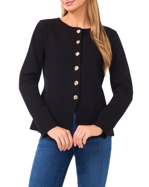 Ted Baker Black Collarless Cardigan