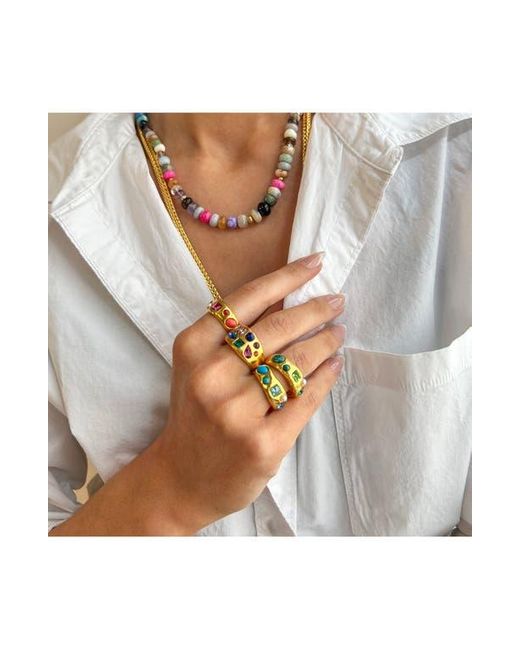 Sequin Green Rococo Crystal & Faux Pearl Ring