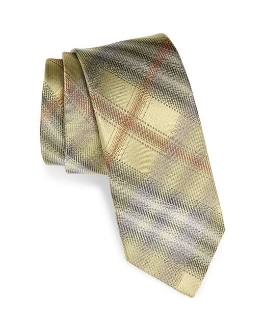 Burberry Green Manston Check Jacquard Silk Tie for men