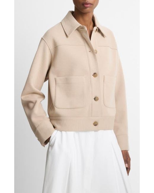 Vince Natural Double-Face Cropped Jacket