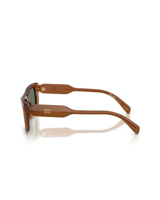 Miu Miu Green 56Mm Rectangular Sunglasses