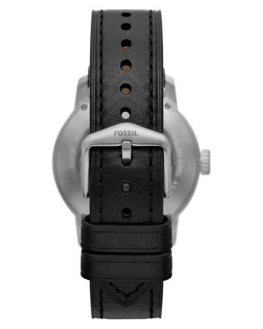 Fossil Black X Disney Classic Disney Mickey Mouse Leather Strap Watch