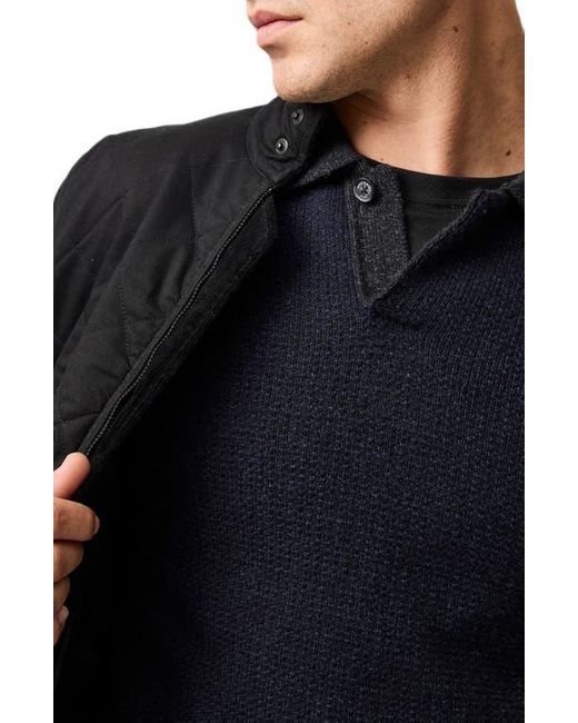 Rodd & Gunn Blue Marlin Cotton & Wool Blend Johnny Collar Sweater for men