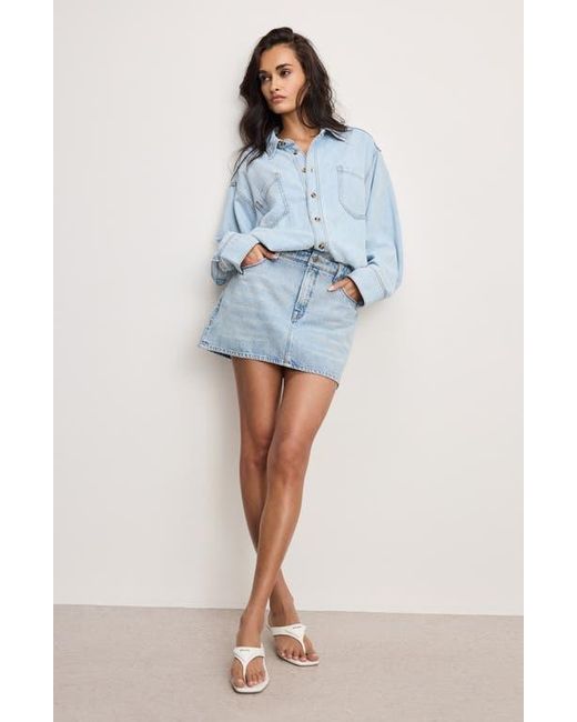 GOOD AMERICAN Blue Denim Shirtdress