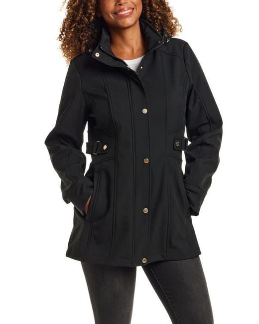 Gallery Black Softshell Water Resistant Hooded Jacket