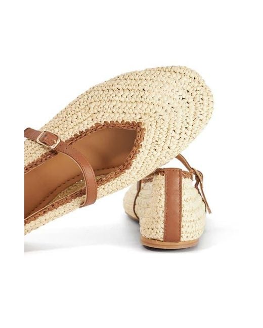 Dune Natural Haloha Mary Jane Flat