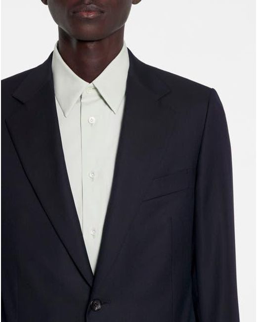 Lanvin Black Single-Breasted Flap Pockets Jacket for men