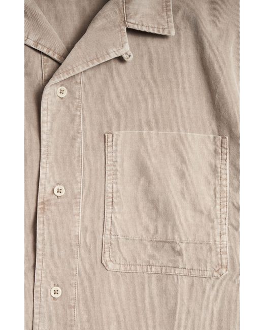 Rowan Natural Zion Cotton Corduroy Short Sleeve Button-up Shirt for men