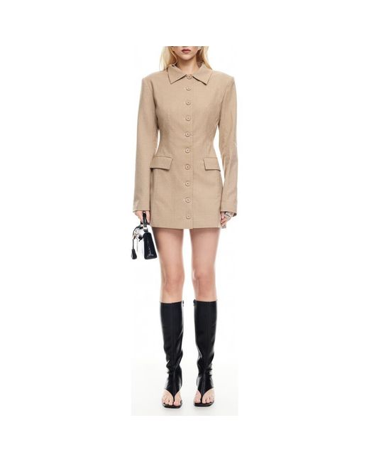 Lioness Natural Cheri Long Sleeve Minidress