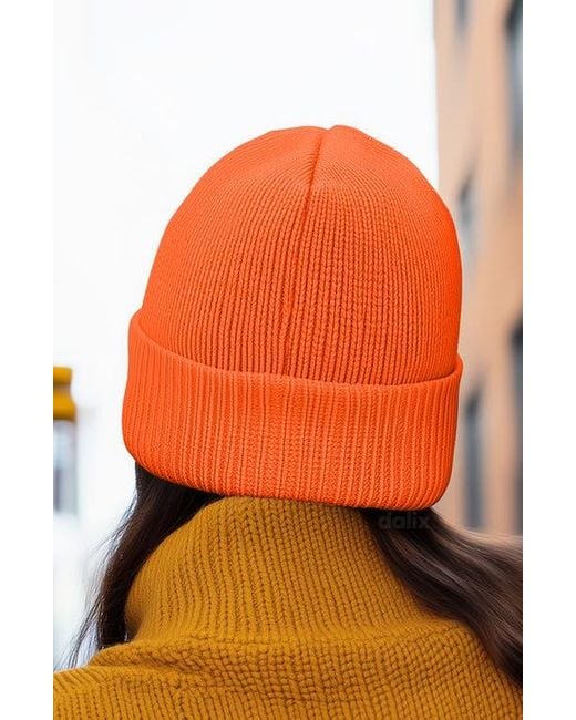 Alix Orange Lil Flower Beanie Cap