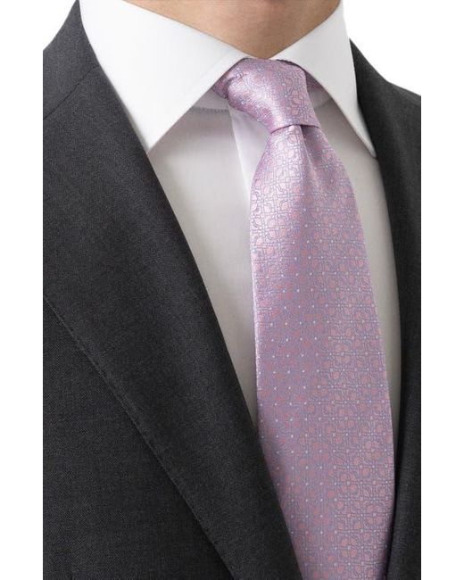Eton of Sweden Purple Floral Jacquard Silk Tie for men