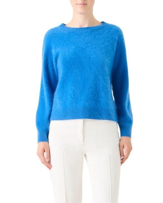 Akris Blue Cloud Brushed Cashmere Sweater