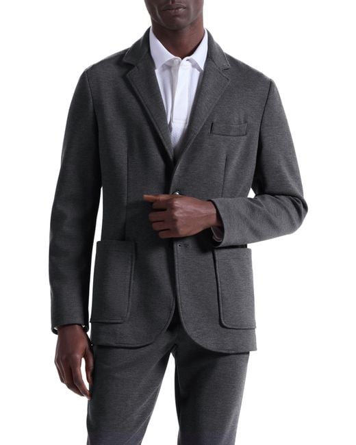 Bugatchi Black Soft Touch Heathered Knit Blazer for men