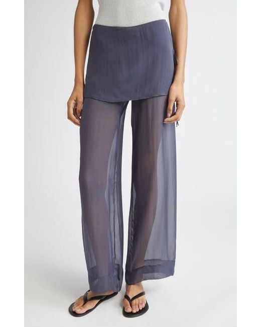 Paloma Wool Archive Layered Silk Trousers in Blue | Lyst