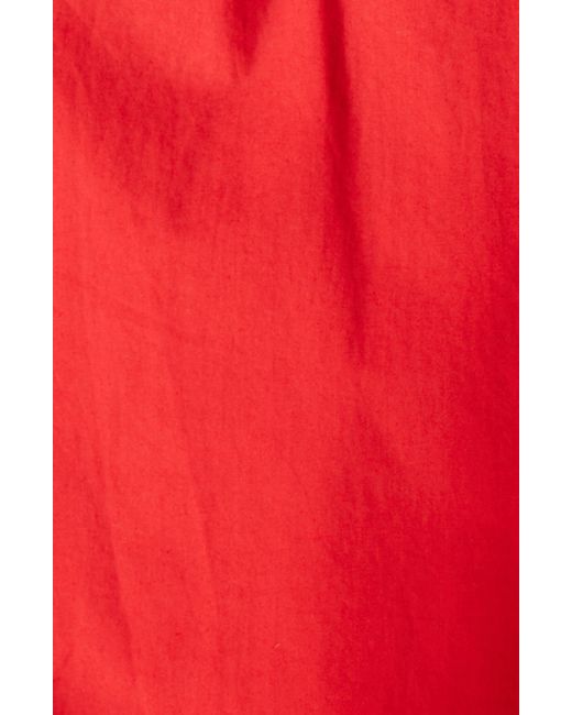 Interior Red The Tutto Long Sleeve Poplin Mini Shirtdress