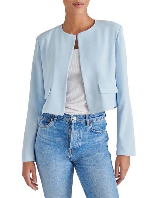 Steve Madden Blue Serene Crop Blazer