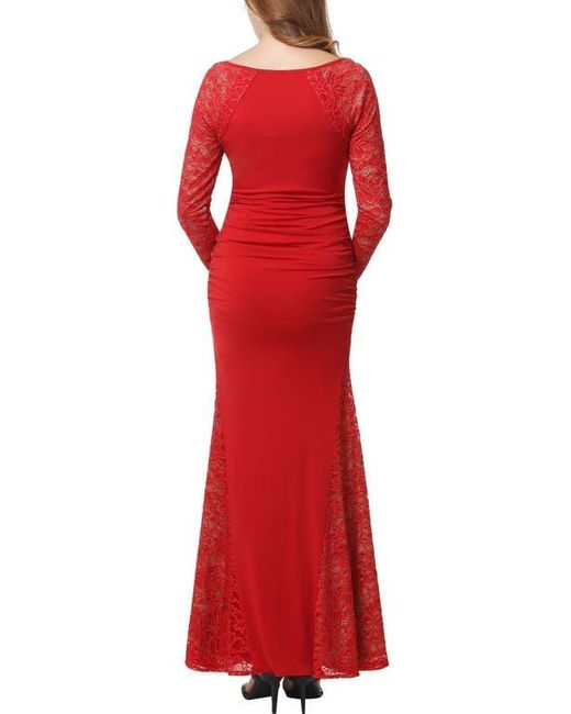 Kimi + Kai Red Bella Maternity Mermaid Maxi Dress