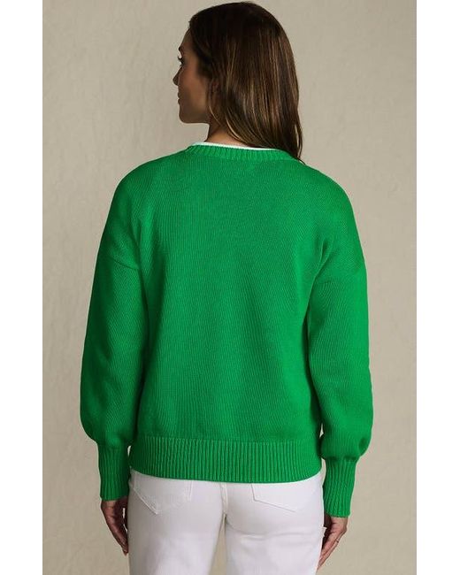 Lands' End Green Drifter Jersey Crewneck Sweater