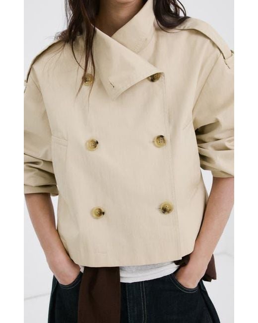 Mango Natural Crop Trench Jacket