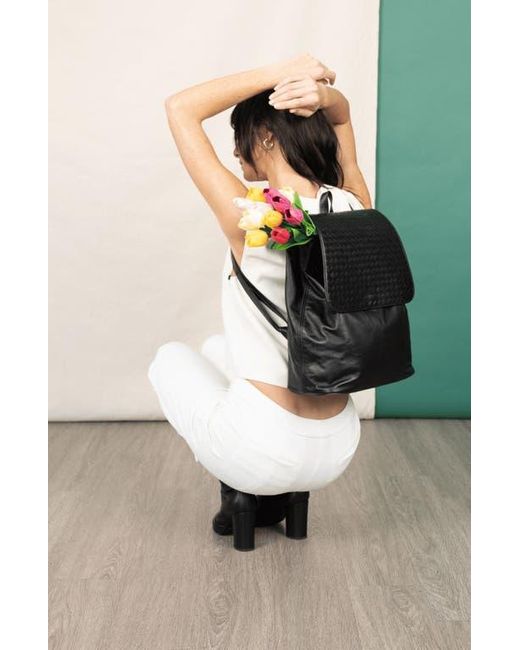 Deux Mains Black Woven Backpack