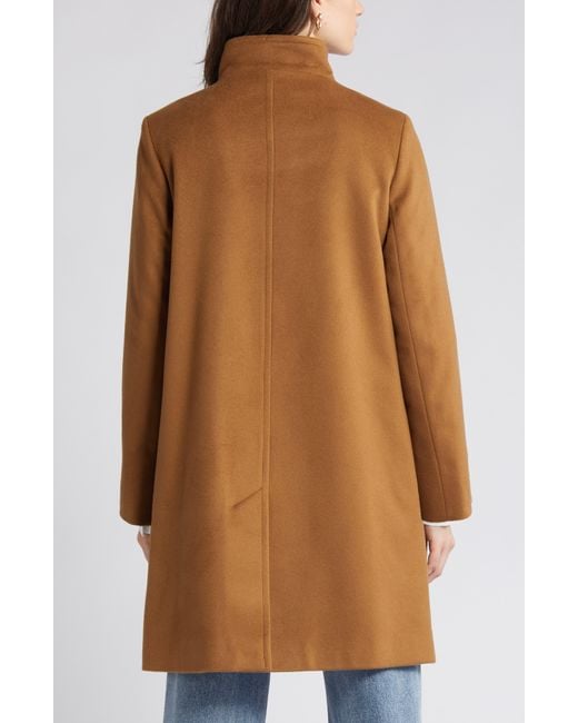 Fleurette Brown Drew Stand Collar Cashmere Coat