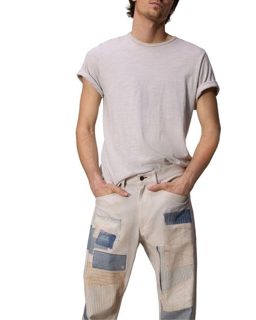 Rag & Bone Blue Fit 3 Miramar Patchwork Canvas Straight Leg Jeans for men
