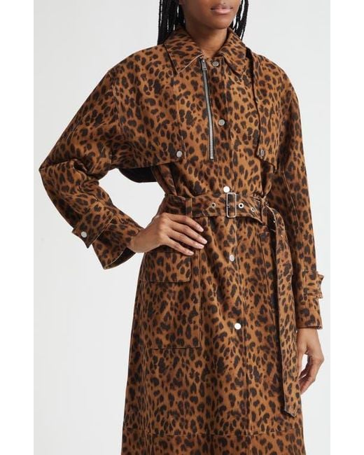 3.1 Phillip Lim Brown Print Trench Coat