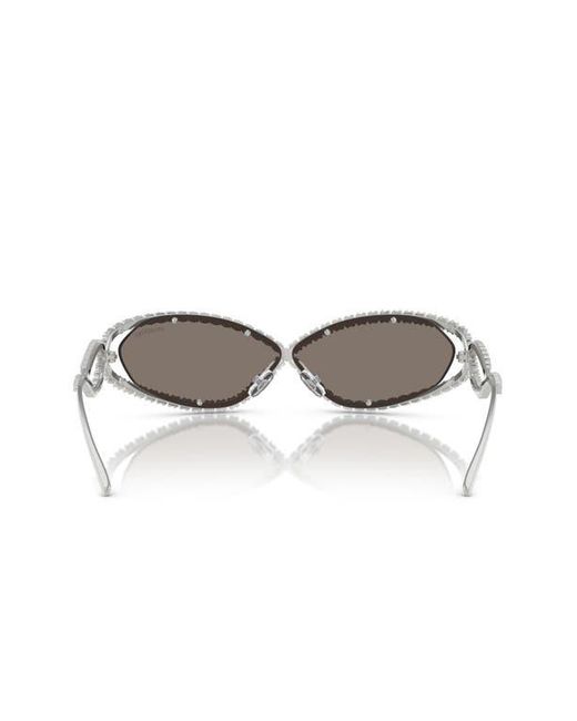 Swarovski White 65Mm Irregular Sunglasses for men