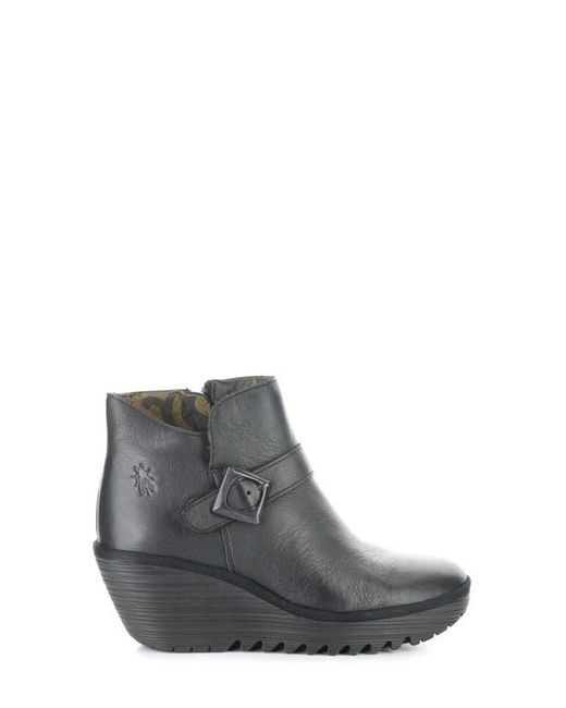 Fly London Gray Yort Wedge Bootie
