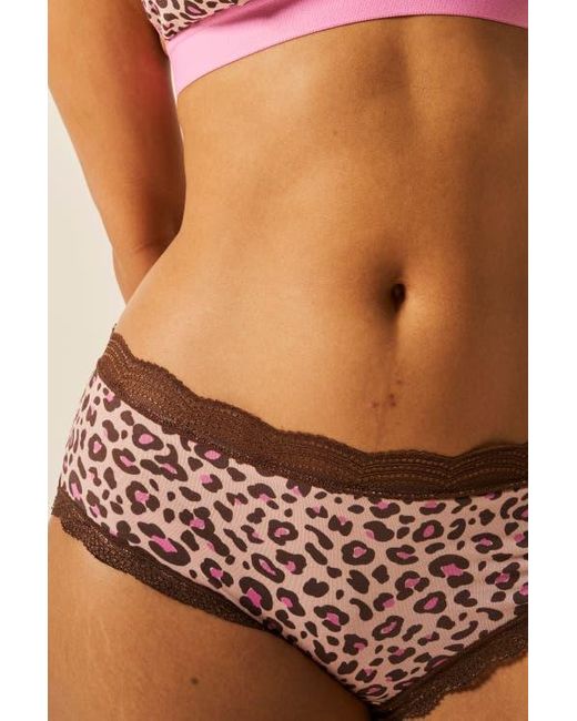 Stripe & Stare Pink High Rise Knicker Four Pack