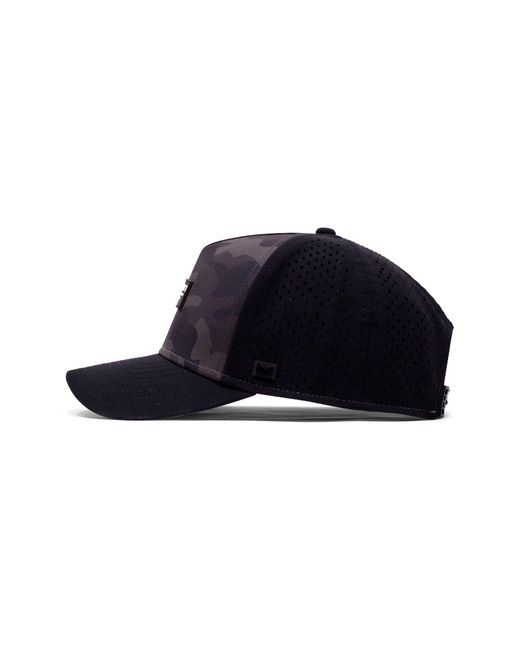 Melin Black Odyssey Brick Hydro Performance Snapback Hat for men